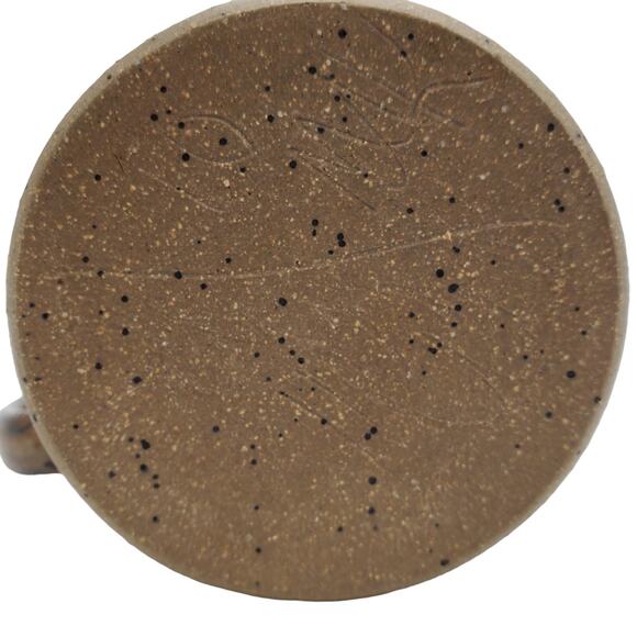 Small Pottery Espresso Cup Kline Tea Mug Spoon Holder Green Brown Studio Rustic - Picture 9 of 9